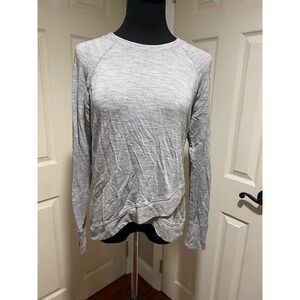 ATHLETA Sweatshirt Womens Size Med Criss Cross Long Sleeve Shirt Grey